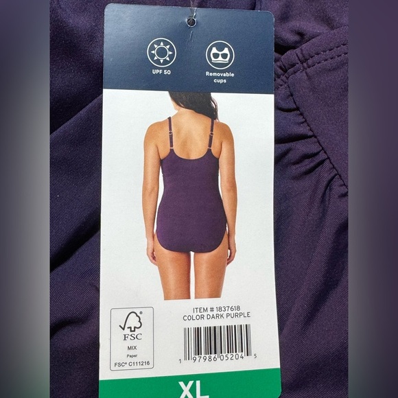 Lands End Purple One-Piece Swimsuit - Picture 10 of 11